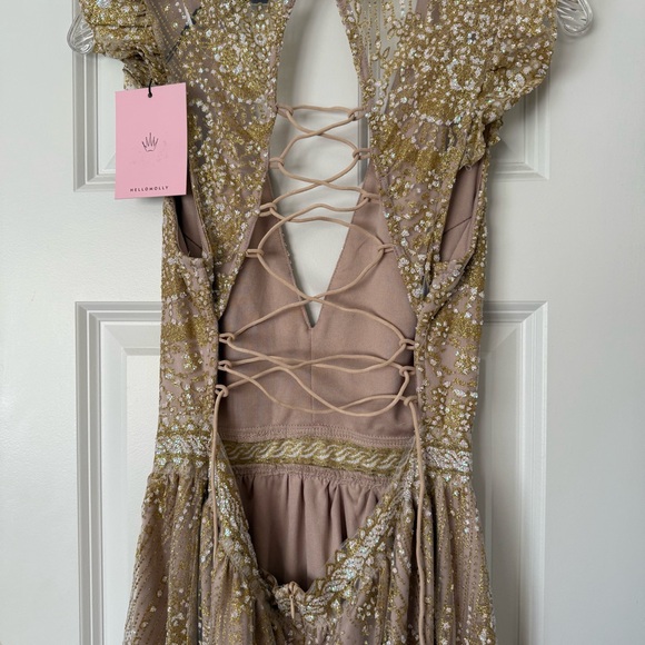 NWT Hello Molly Gold on the Ceiling Maxi Dress - Picture 6 of 8